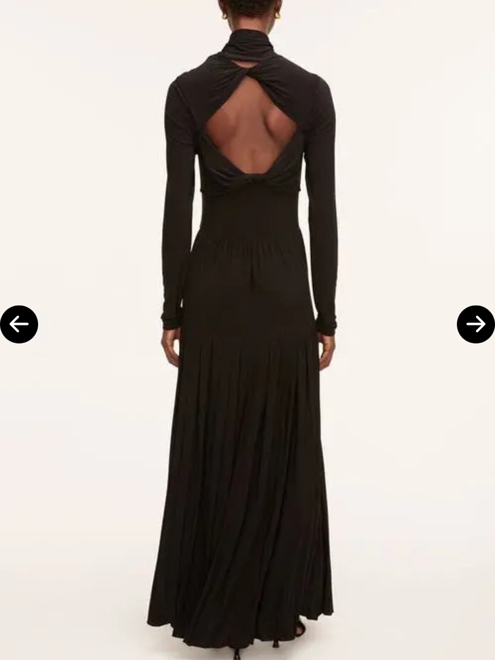 Tuckernuck Rebecca Taylor Black Crepe Jersey Long-Sleeve Open-Back Maxi, M